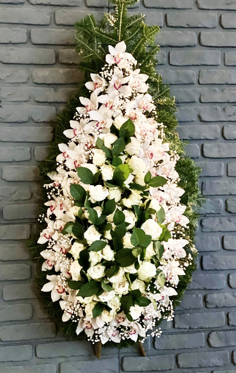 Coroana funerara cu orhidee