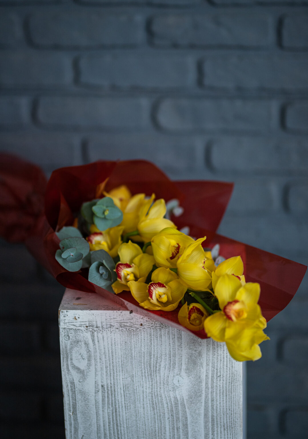 Buchet orchidee galbena