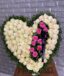 Inima Funerara cu Trandafiri Albi si Roz