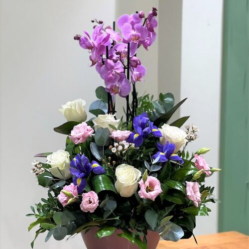 Aranjament cu Phalaenopsis si flori roz