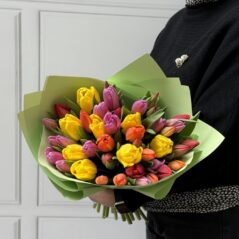 Buchet 45 lalele multicolore